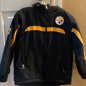 Steeler jacket w hood / fleece lined inside